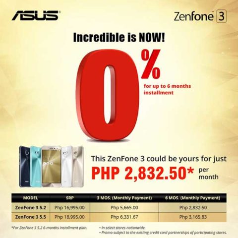 ASUS Zenfone 3 0% Installment