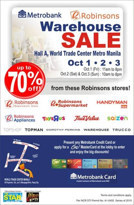 Metrobank Robinsons Warehouse Sale