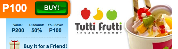P100 for P200 worth of Frozen Yogurt at Tutti Frutti
