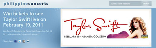 Win Tickets to Taylor Swift Philippine Concert