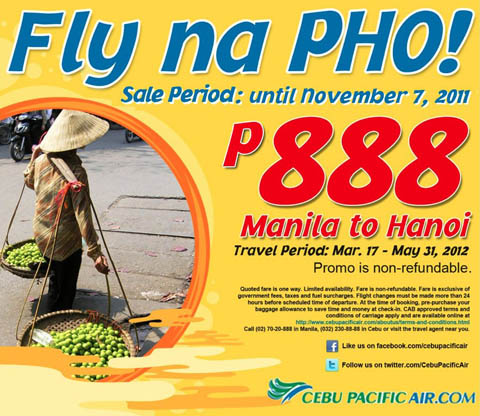 Cebu Pacific Manila to Hanoi Sale