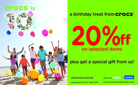 crocs birthday coupon