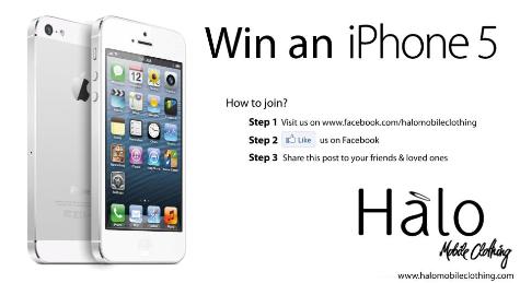 WIN AN IPHONE 5 Promo From Halo Mobile Clothing