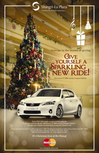 Shangri-La Mall : 2013 Lexus CT 200h Luxury Compact Hybrid Raffle