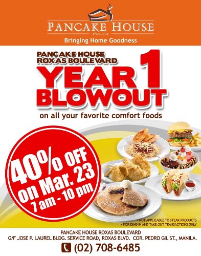 Pancake House Roxas Blvd. Anniv. Promo