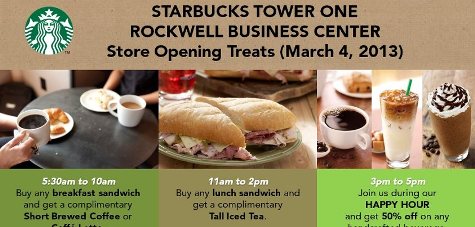Starbucks Tower One Rockwell Business Center Opening Treats