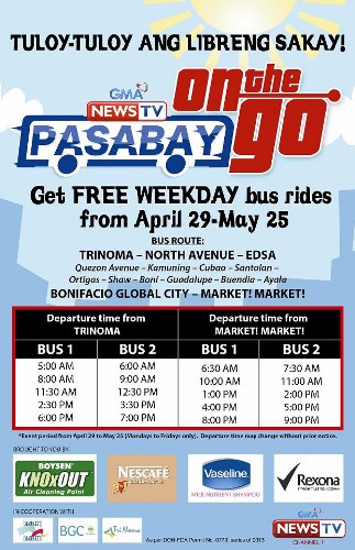 GMA News TV  Free Weekday Bus Rides