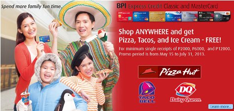 BPI Credit Card: Free Pizza, Tacos, and Ice Cream