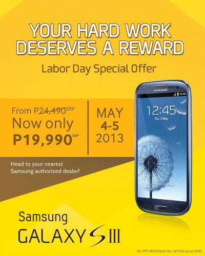Samsung GS3 Labor Day Special Offer
