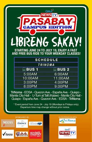 GMA News TV and Trinoma Free Bus Trips