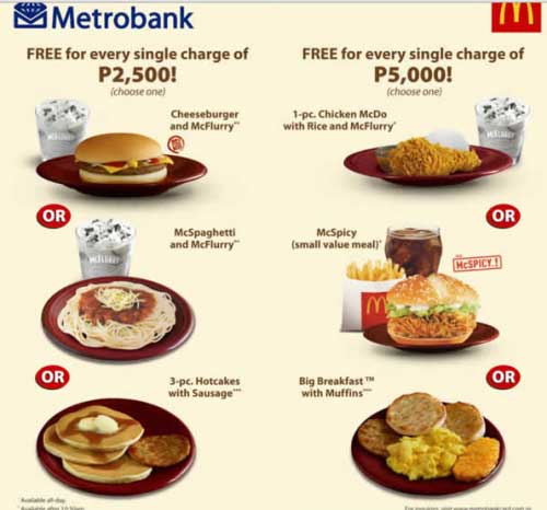 Metrobank and McDonald’s Free Treats