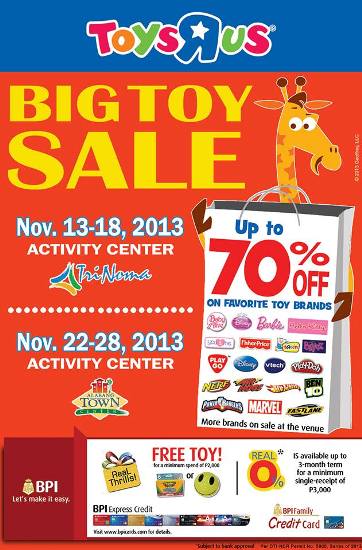 Toys “R” Us  Big Toy Sale  with Perks from BPI