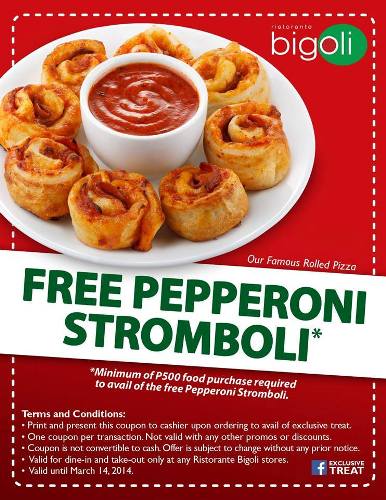 Bigoli Free Pepperoni Stromboli