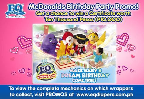 EQ Diapers McDo Birthday Party Raffle Promo