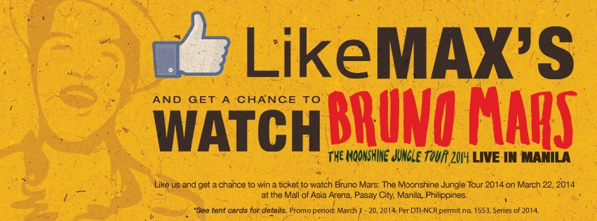 Max’s Restaurant: Get a Chance to Watch Bruno Mars Promo
