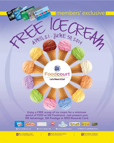 SM Foodcourt Free Ice Cream