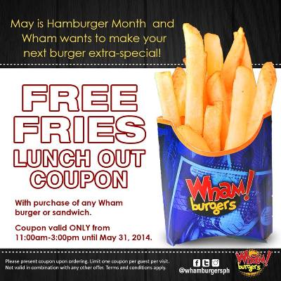 Wham! Burgers Free Fries Lunch Out Coupon