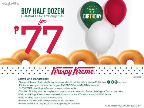 Krispy Kreme 77th Anniversary Promo