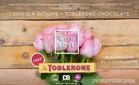 DESIGNER BLOOMS Free Toblerone Chocolate