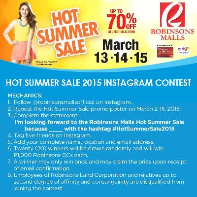 Robinsons Hot Summer Sale 2015 Instagram Contest