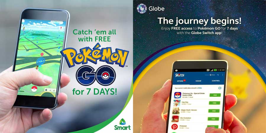 Free Access to Pokemon Go from Smart and Globe
